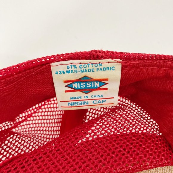 Vintage French Quarter Trucker Snap Back Mesh Hat Red Cord Nissin Cap - Picture 5 of 5